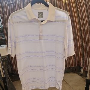Callaway Men's White Striped Polo Shirt